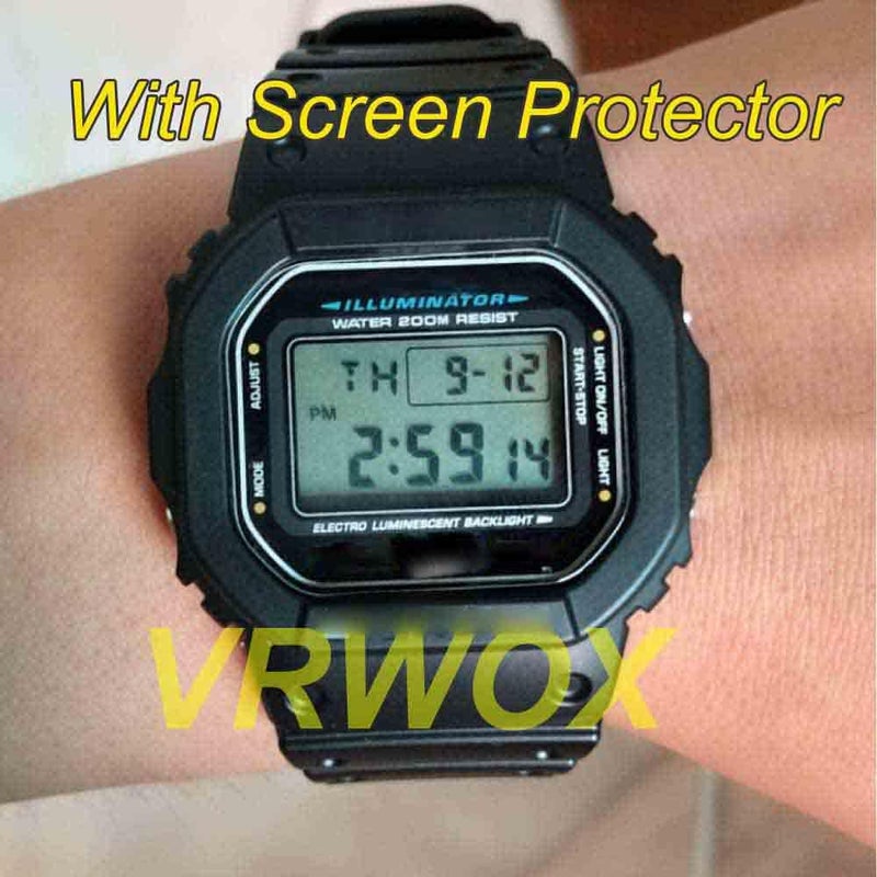 VRWOX حماية شاشة TPU من VRWOX 3 قطع لساعات DW5600 GW-B5600، حماية شاشة كاملة الوضوح HD ضد الفقاعات والخدوش (DW-5600) - Image 3